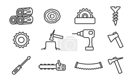 Illustration for Set of web icons, simple logo signs illustration - Royalty Free Image