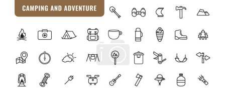 Illustration for Set of web icons, simple logo signs illustration - Royalty Free Image
