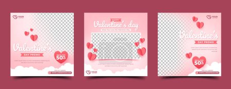 Illustration for 14 February. Valentines day cards set - Royalty Free Image