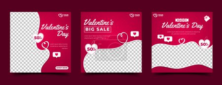 Illustration for 14 February. Valentines day cards set collection - Royalty Free Image