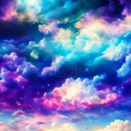 Photo for A digitally created cloudscape sky with dreamy colors and cosmic effects - Royalty Free Image