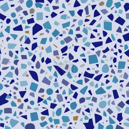 Photo for A mosaic terrazzo style stone background pattern with irregular geometric polygon shapes. - Royalty Free Image