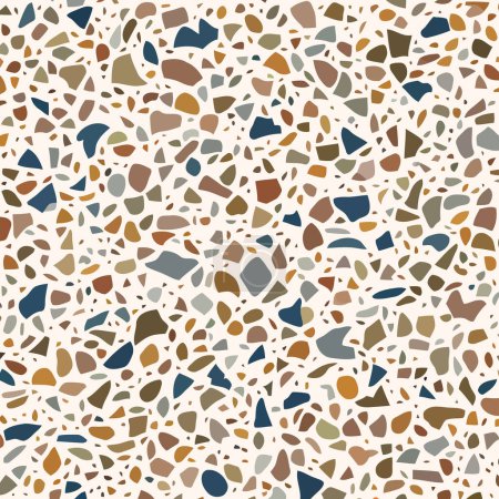 Photo for A mosaic terrazzo style stone background pattern with irregular geometric polygon shapes. - Royalty Free Image