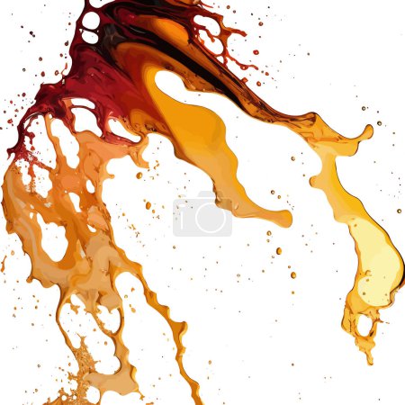 Illustration for A digitally created marbled texture resembling dripping alcohol ink, with orange brown coloring. - Royalty Free Image