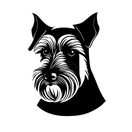 Photo for A simple black and white ink style portrait of a Airedale Terrier pedigree dog. - Royalty Free Image