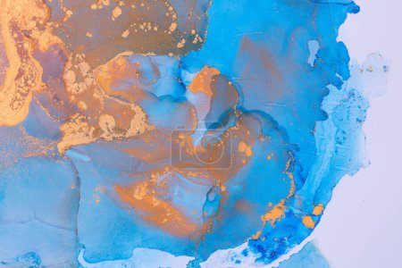 Téléchargez les photos : Luxury abstract fluid art painting background alcohol ink and gold technique - en image libre de droit