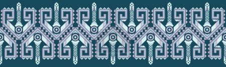 Illustration for Ethnic pattern geometric design folklore ornament. Tribal ethnic vector texture. Seamless striped pattern in Aztec style. Figure tribal embroidery. Indian EP.69.background color can be changedDesign - Royalty Free Image