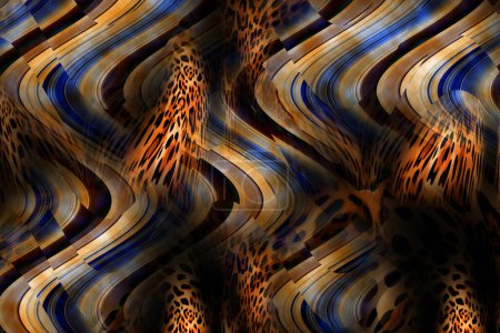 Foto de Patrones coloridos fractal.Psychedelic fractal, textura de pinceladas pintura de color de lines.For textil patterns.abstract fondo color grunge textura caótica pinceladas. - Imagen libre de derechos