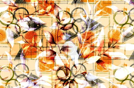 Photo for Old texture as abstract grunge background.Beautiful silk scarf printed pattern design,in abstract and elegant style.Design for accessories Hijab,kerchief,bandana,fabric,fashion,shawl,wallpaper - Royalty Free Image
