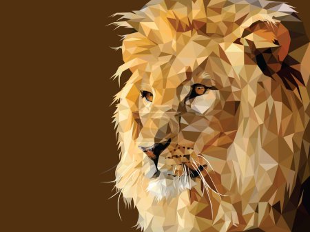Téléchargez les illustrations : Lion low poly art vectoriel - en licence libre de droit