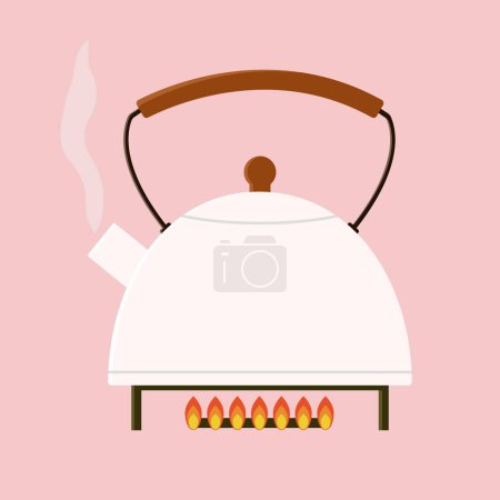 Illustration for The kettle is boiling - Royalty Free Image