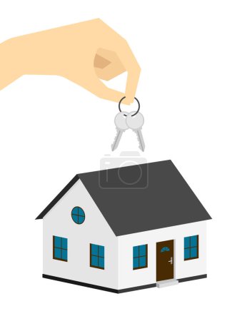 Ilustración de Comprando una casa. Obtener bienes raíces. Comprar una propiedad. - Imagen libre de derechos