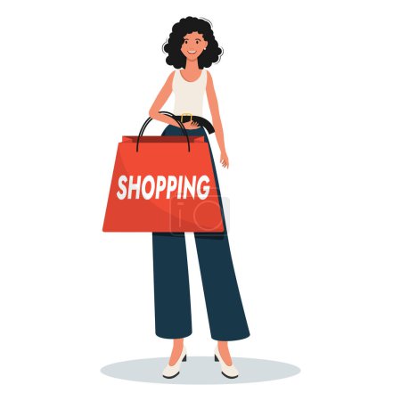 Shopping girl. Stylish illustration