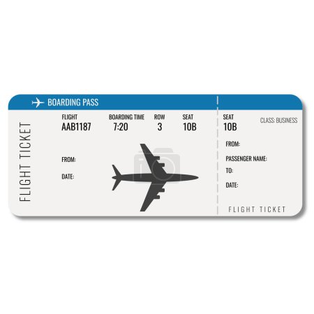 Plane ticket, vector illustration