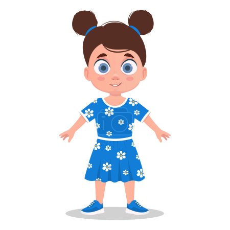 Illustration for Cute baby smiles. The schoolgirl smiles. - Royalty Free Image