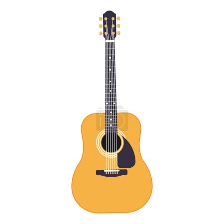 Ilustración de Guitarra, ilustración vectorial, sobre fondo blanco - Imagen libre de derechos