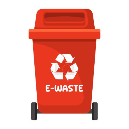 Illustration for Garbage container for electronic waste, vector illustration - Royalty Free Image
