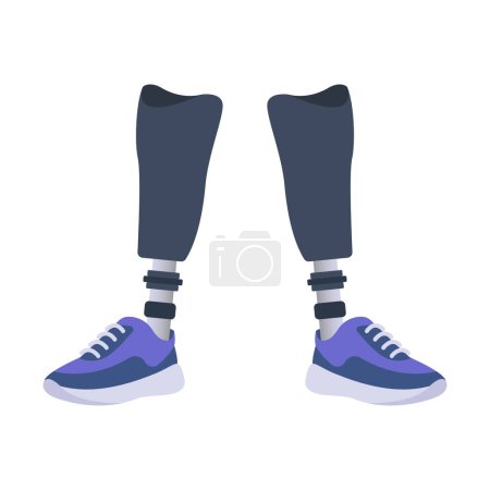 Ilustración de Prótesis de pierna sobre fondo blanco, ilustración vectorial - Imagen libre de derechos