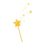 Magic wand, golden magic wand, vector illustration