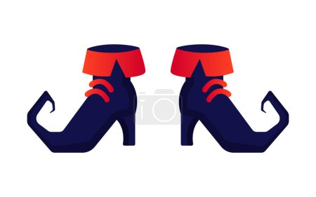 Illustration for Witch magic shoes, vector illustration - Royalty Free Image