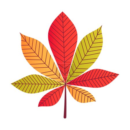 Illustration for Autumn chestnut leaf isolated on white - Royalty Free Image