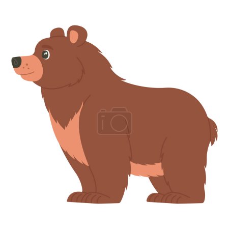Illustration for Cute cartoon bear vector children's vector illustration in flat style. For poster, greeting card and children's design - Royalty Free Image
