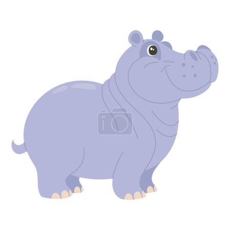 Cute cartoon hippopotamus vector children's vector illustration in flat style. For poster, greeting card and children's design.