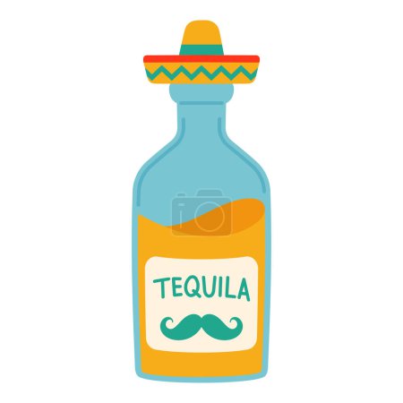 A bottle of tequila isolated on a white background