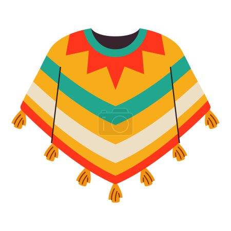 Mexican poncho on a white background