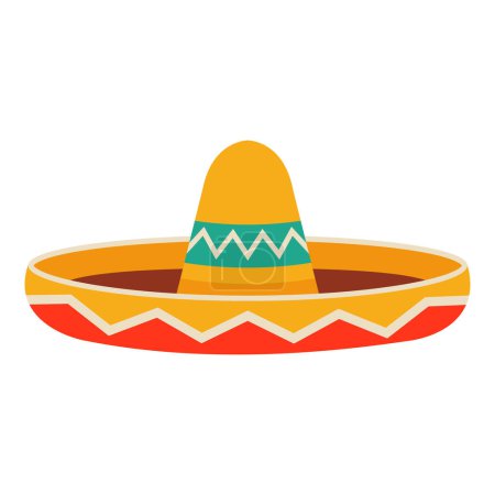 Illustration for Mexican sombrero, isolated on white background - Royalty Free Image