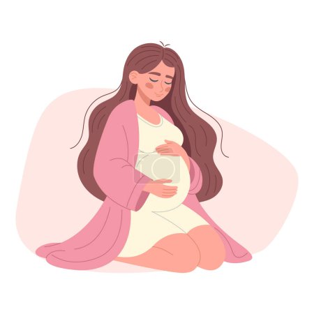 Schwangere am Bauch, werdende Mutter, Mutterschaft, isoliert auf weißem Hintergrund