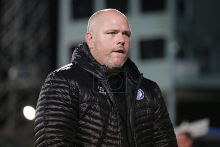 Photo for Jim Bentley manager of Rochdale AFC during the Sky Bet League 2 match Tranmere Rovers vs Rochdale at Prenton Park, Birkenhead, United Kingdom, 25th October 202 - Royalty Free Image