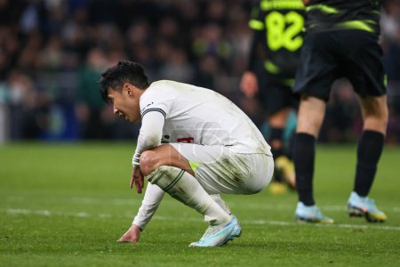 Photo for Son Heung-Min #7 of Tottenham Hotspur is dejected during the UEFA Champions League match Tottenham Hotspur vs Sporting Lisbon at Tottenham Hotspur Stadium, London, United Kingdom, 26th October 202 - Royalty Free Image