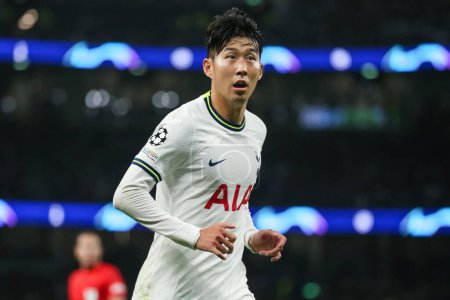 Photo for Son Heung-Min #7 of Tottenham Hotspur during the UEFA Champions League match Tottenham Hotspur vs Sporting Lisbon at Tottenham Hotspur Stadium, London, United Kingdom, 26th October 202 - Royalty Free Image