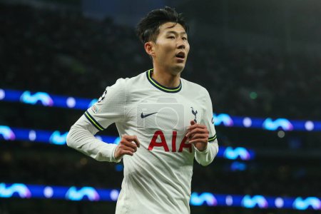 Photo for Son Heung-Min #7 of Tottenham Hotspur during the UEFA Champions League match Tottenham Hotspur vs Sporting Lisbon at Tottenham Hotspur Stadium, London, United Kingdom, 26th October 202 - Royalty Free Image