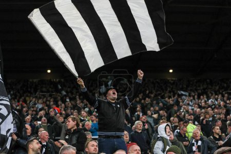 Photo for Newcastle United fan during the Premier League match Newcastle United vs Aston Villa at St. James's Park, Newcastle, United Kingdom, 29th October 202 - Royalty Free Image