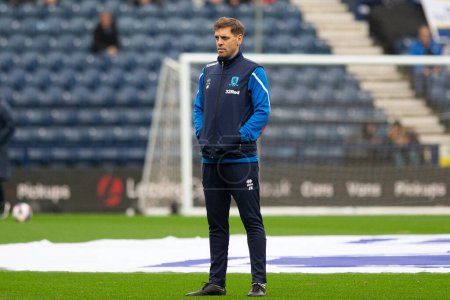 Photo for Jonathan Woodgate assistant manager of Middlesborough watches on during the Sky Bet Championship match Preston North End vs Middlesbrough at Deepdale, Preston, United Kingdom, 29th October 202 - Royalty Free Image