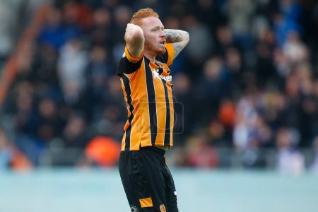 Photo for Ryan Woods #15 of Hull City reacts during the Sky Bet Championship match Hull City vs Blackburn Rovers at MKM Stadium, Hull, United Kingdom, 29th October 202 - Royalty Free Image