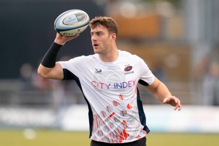 Photo for Callum Hunter-Hill #4 of Saracens warming up prior to the Gallagher Premiership match Saracens vs Sale Sharks at StoneX Stadium, London, United Kingdom, 30th October 202 - Royalty Free Image