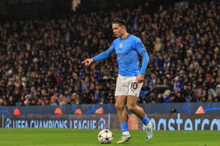 Photo for Jack Grealish #10 of Manchester City in action during the UEFA Champions League match Manchester City vs Sevilla at Etihad Stadium, Manchester, United Kingdom, 2nd November 202 - Royalty Free Image