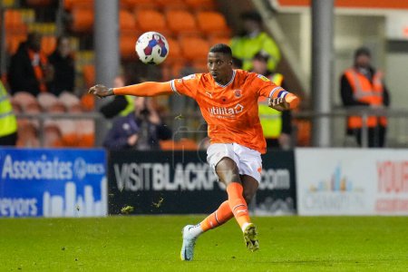 Photo for Marvin Ekpiteta #21 of Blackpool during the Sky Bet Championship match Blackpool vs Luton Town at Bloomfield Road, Blackpool, United Kingdom, 5th November 202 - Royalty Free Image