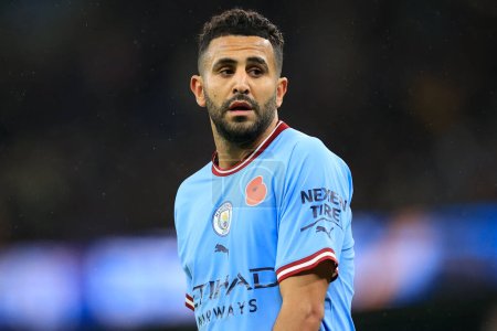 Photo for Riyad Mahrez #26 of Manchester City during the Carabao Cup Third Round match Manchester City vs Chelsea at Etihad Stadium, Manchester, United Kingdom, 9th November 202 - Royalty Free Image