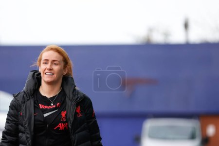 Photo for Rachel Furness #10 of Liverpool Women arrives before the FA Womens Continental League Cup match Liverpool Women vs Blackburn Rovers Ladies at Prenton Park, Birkenhead, United Kingdom, 27th November 2022 - Royalty Free Image