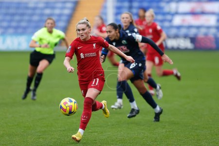 Photo for Melissa Lawley #11 of Liverpool Women runs with the ball during the FA Womens Continental League Cup match Liverpool Women vs Blackburn Rovers Ladies at Prenton Park, Birkenhead, United Kingdom, 27th November 2022 - Royalty Free Image