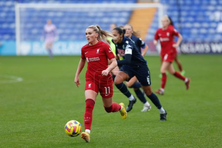Photo for Melissa Lawley #11 of Liverpool Women in possession during the FA Womens Continental League Cup match Liverpool Women vs Blackburn Rovers Ladies at Prenton Park, Birkenhead, United Kingdom, 27th November 2022 - Royalty Free Image