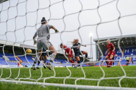 Photo for Jasmine Matthews #6 of Liverpool Women scores to make it 1-0 during the FA Womens Continental League Cup match Liverpool Women vs Blackburn Rovers Ladies at Prenton Park, Birkenhead, United Kingdom, 27th November 2022 - Royalty Free Image