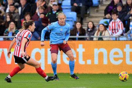 Photo for Julie Blakstad #41 of Manchester City passes the ball during the FA Womens Continental League Cup match Manchester City Women vs Sunderland AFC Women at Etihad Campus, Manchester, United Kingdom, 27th November 2022 - Royalty Free Image