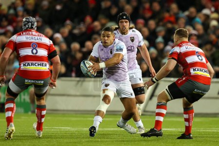 Photo for Sam Matavesi of Northampton Saints runs with the ball during the Gallagher Premiership match Gloucester Rugby vs Northampton Saints at Kingsholm Stadium , Gloucester, United Kingdom, 3rd December 202 - Royalty Free Image