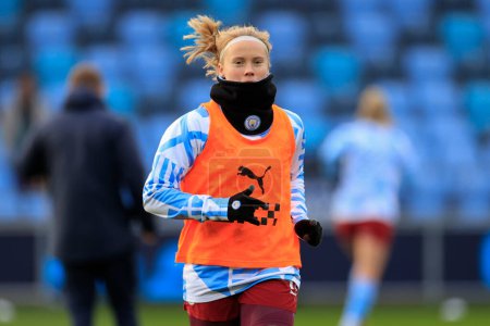 Photo for Julie Blakstad during the warm up ahead of  the The FA Women's Super League match Manchester City Women vs Brighton & Hove Albion W.F.C. at Etihad Campus, Manchester, United Kingdom, 4th December 202 - Royalty Free Image