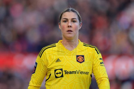 Photo for Mary Earps #27 of Manchester United during The FA Women's Super League match Manchester United Women vs Aston Villa Women at Old Trafford, Manchester, United Kingdom, 3rd December 202 - Royalty Free Image